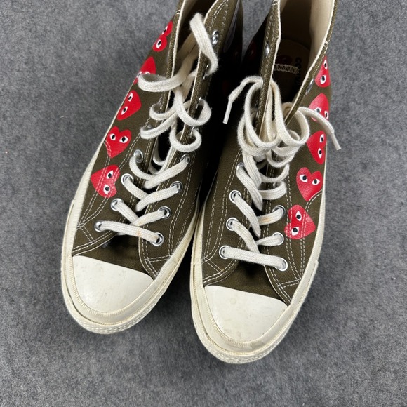 Comme des Garçons PLAY Converse Chuck Taylor All Star High Top Men's 10 Khaki - Picture 4 of 14
